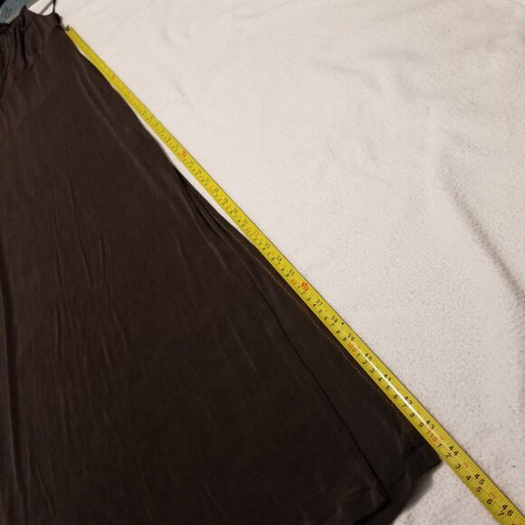 Vintage Brown Halter Keyhole Neck Long Gown Dress Medium w/ Slit Beechers Brook - Picture 16 of 16